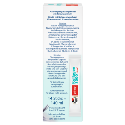 Illustration of the product packaging Допелхерц актив Колаген 3000 Liquid side view right
