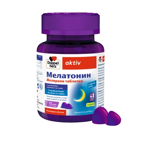 Допелхерц актив Мелатонин Желирани таблетки Изглед отпред