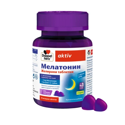 Допелхерц актив Мелатонин Желирани таблетки Изглед отпред