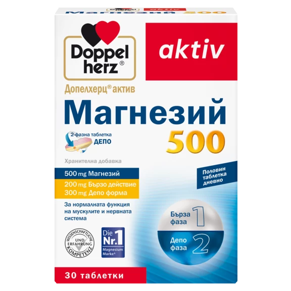 Допелхерц актив Магнезий 500 ДЕПО Изглед отпред